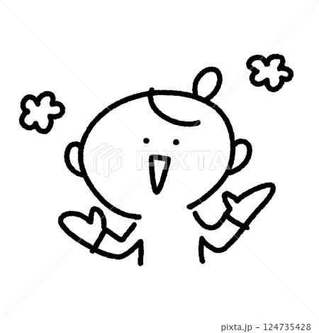 手を広げる笑顔の女性　感心する・嬉しい・花 124735428