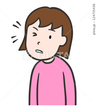 トゥレット症候群、運動チックの症状、まばたき女性 トゥレット症候群、運動チックの症状、まばたき女性 124735436