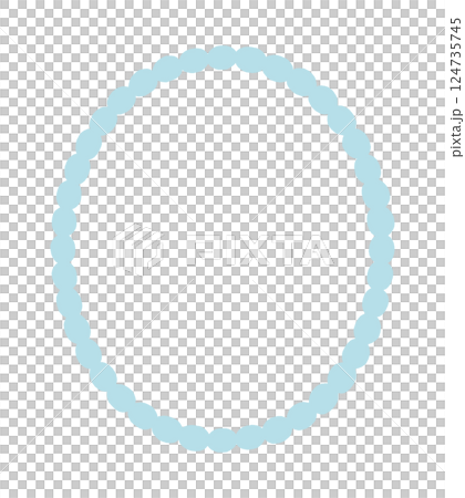 Hand-drawn simple and cute light blue oval frame illustration - vertical decorative material with copy space Hand-drawn simple and cute light blue oval frame illustration - vertical decorative material with copy space 124735745