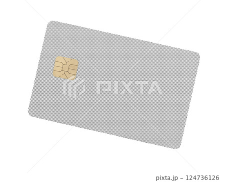 Card for financial payment. Bank plastic credit and debit bankcard with chip, halftone dotted 124736126