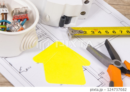 Electrical components for electric installations, construction drawings 124737082
