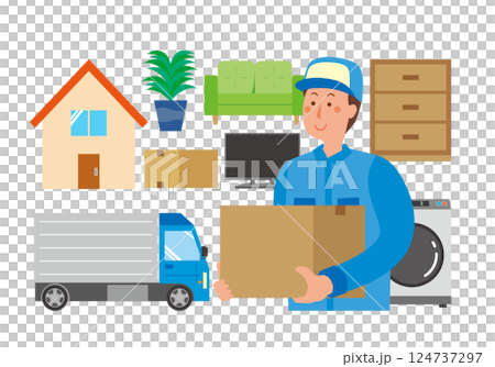 Moving company man Moving company man 124737297