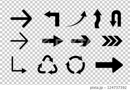 Simple arrow icon set 124737392