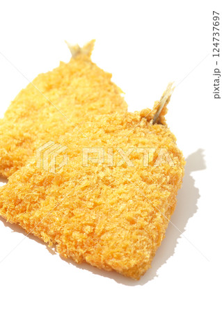 アジフライを白背景で撮影 124737697