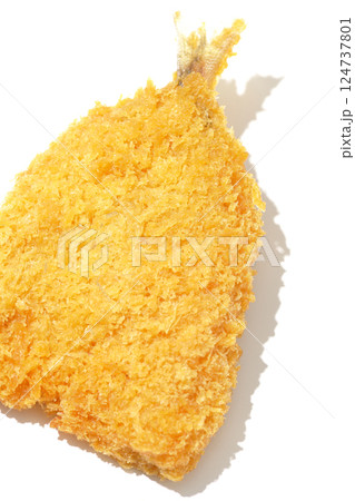 アジフライを白背景で撮影 124737801