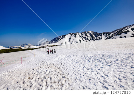 富山県 雪が残る室堂から望む風景 富山県 雪が残る室堂から望む風景 124737810