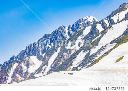 富山県　雪が残る室堂から望む風景 124737833