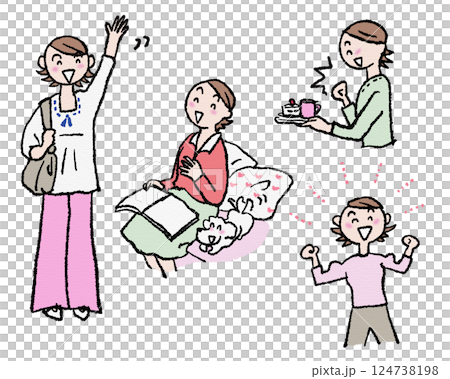 若い女性の暮らし、大喜び 124738198