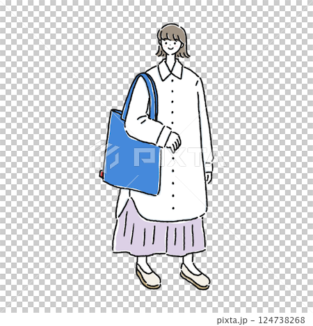 大人可愛いナチュラルコーデの女性 124738268