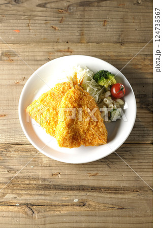 鯵のフライを俯瞰で撮影 124738567