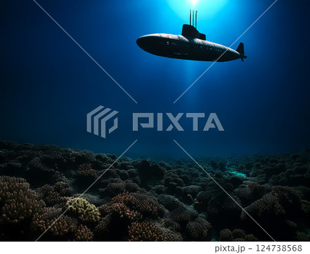 潜水艦の素材 124738568