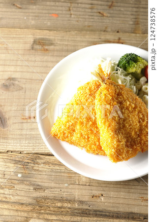 鯵のフライを俯瞰で撮影 124738576