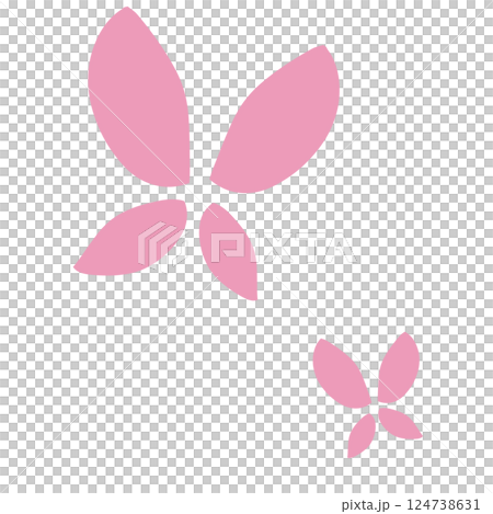 華やかピンクのシンプルな蝶のイラスト 124738631