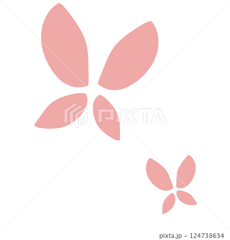 ピンクのシンプルな蝶のイラスト ピンクのシンプルな蝶のイラスト 124738634