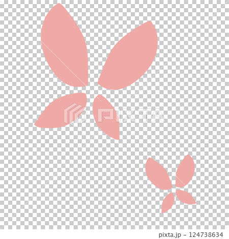 ピンクのシンプルな蝶のイラスト ピンクのシンプルな蝶のイラスト 124738634