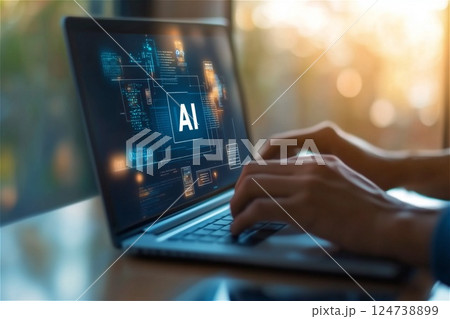 Digital Workspace with Holographic Interface Digital Workspace with Holographic Interface 124738899