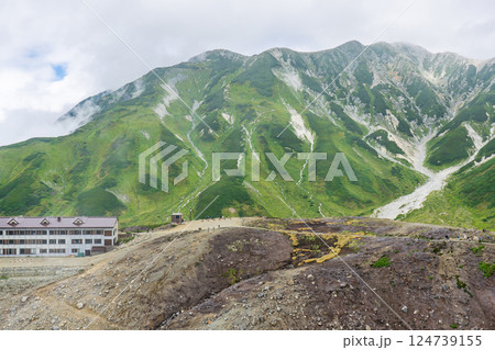 雷鳥沢と別山乗越(雷鳥荘とみくりが池温泉の中間からの景色)北アルプス剱岳登山 雷鳥沢と別山乗越(雷鳥荘とみくりが池温泉の中間からの景色)北アルプス剱岳登山 124739155