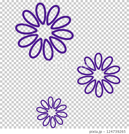 Purple simple flower pattern 124739265