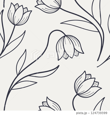 Seamless pattern with flowers.. Seamless pattern with flowers.. 124739399