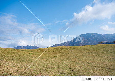 野焼き跡の阿蘇の風景 野焼き跡の阿蘇の風景 124739804