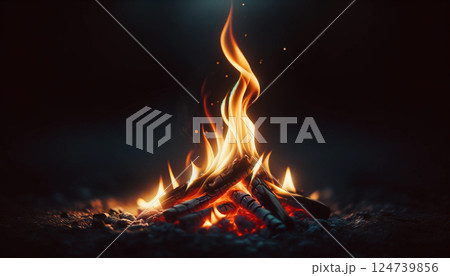幻想的な炎のテクスチャ05「AI生成画像」 幻想的な炎のテクスチャ05「AI生成画像」 124739856