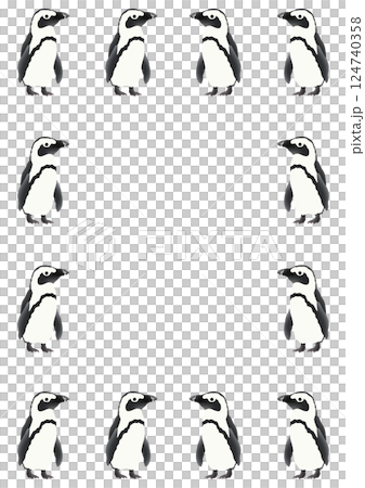 可愛的海角企鵝框架插圖 可愛的海角企鵝框架插圖 124740358