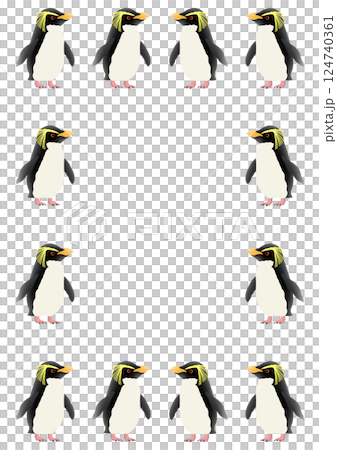 Cute penguin frame illustration 124740361