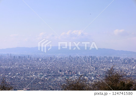 大阪、奈良、境の山、生駒山、信貴生駒スカイライン、生駒山信貴山山頂スカイライン、冬ドライブ 124741580