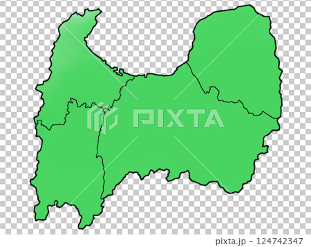 A slightly loose map of Toyama Prefecture divided into regions 124742347