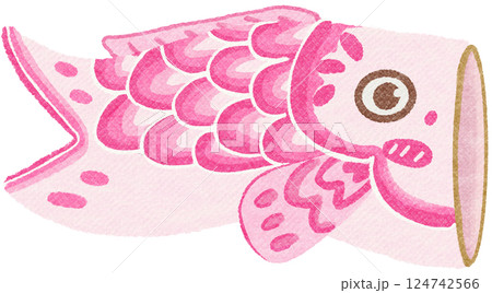 outdoor pink Koinobori decoration 124742566