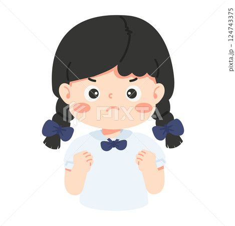 Angry Cartoon Girl Illustration student 124743375