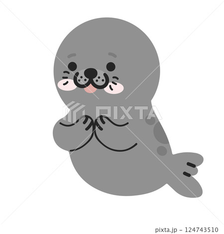 Cute cartoon seal 5 Cute cartoon seal 5 124743510