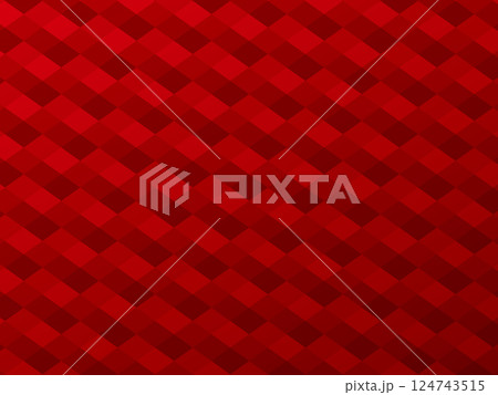 和風の赤色の菱形模様パターン 124743515