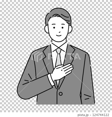 スーツを着ている男性 124744122