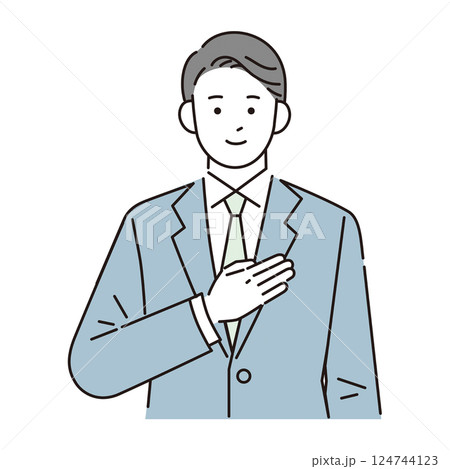 スーツを着ている男性 124744123