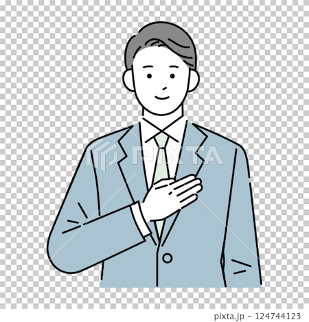 スーツを着ている男性 124744123