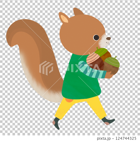 Cute little squirrel 124744325