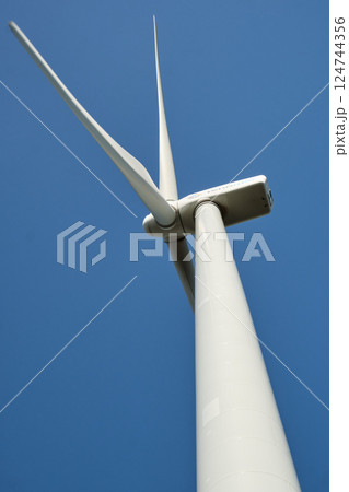 Wind turbine with blue sky at background Wind turbine with blue sky at background 124744356