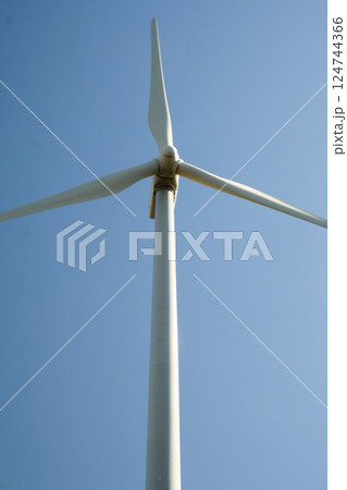 Wind turbine with blue sky at background Wind turbine with blue sky at background 124744366