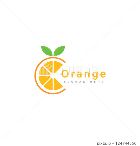 orange fruit logo design vector icon illustration design 124744550