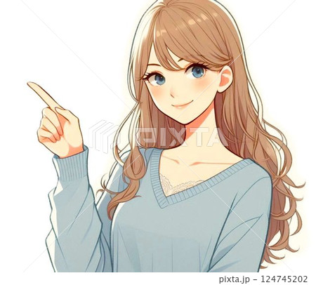 指差す女性 124745202