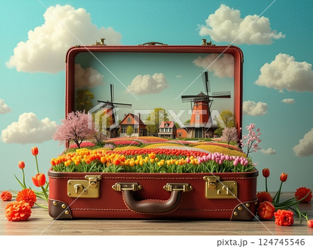 Portable Escapes Miniature Travel Destinations Nestled Within A Retro Classic Luggage 124745546