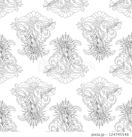 Graphic Amphitrite, the Greek sea Goddess 124745548