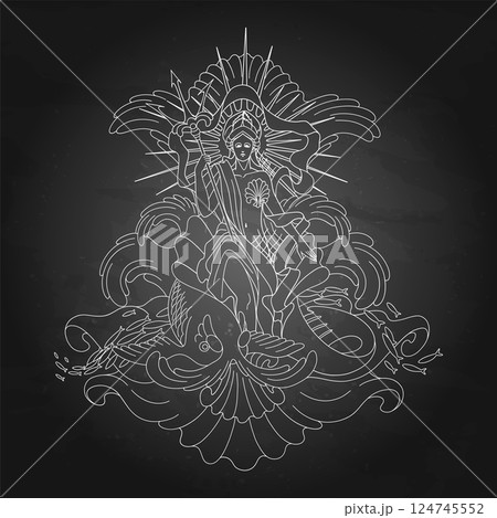Graphic Amphitrite, the Greek sea Goddess 124745552