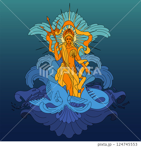 Graphic Amphitrite, the Greek sea Goddess 124745553