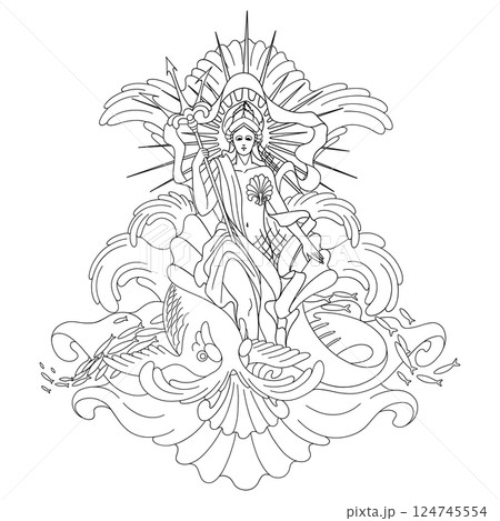 Graphic Amphitrite, the Greek sea Goddess 124745554