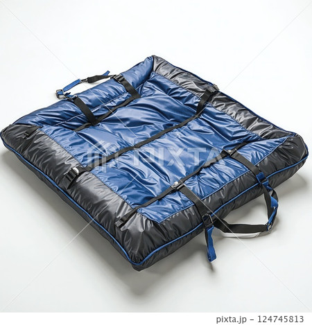 Innovative blue and black padded equipment bag for outdoor adventures and travel gear 124745813