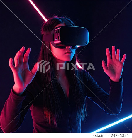 Transcending Boundaries Human Consciousness Merging with Digital Realms Through Immersive Virtual Reality Experience 124745834