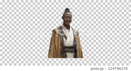 Man In Traditional Robes. Wisdom And Serenity Isolated On Transparent Background 124746276