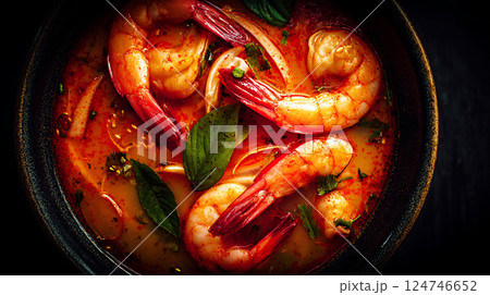 美味しそうなトムヤムクン、タイ料理 美味しそうなトムヤムクン、タイ料理 124746652